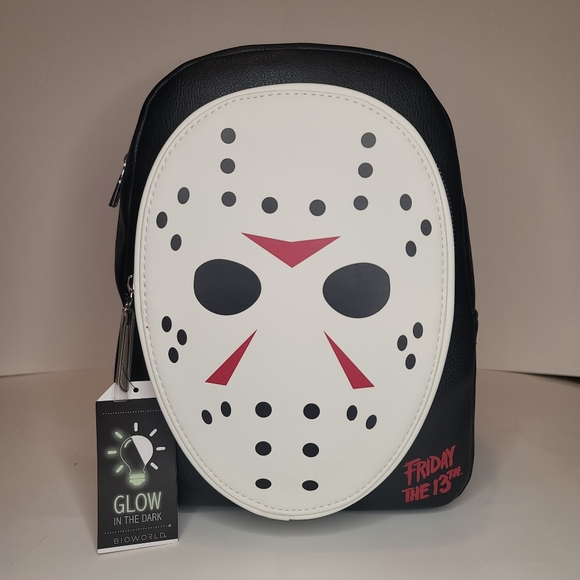 Glow in the Dark Friday the 13th Jason Mini Backpack - Picture 1 of 8